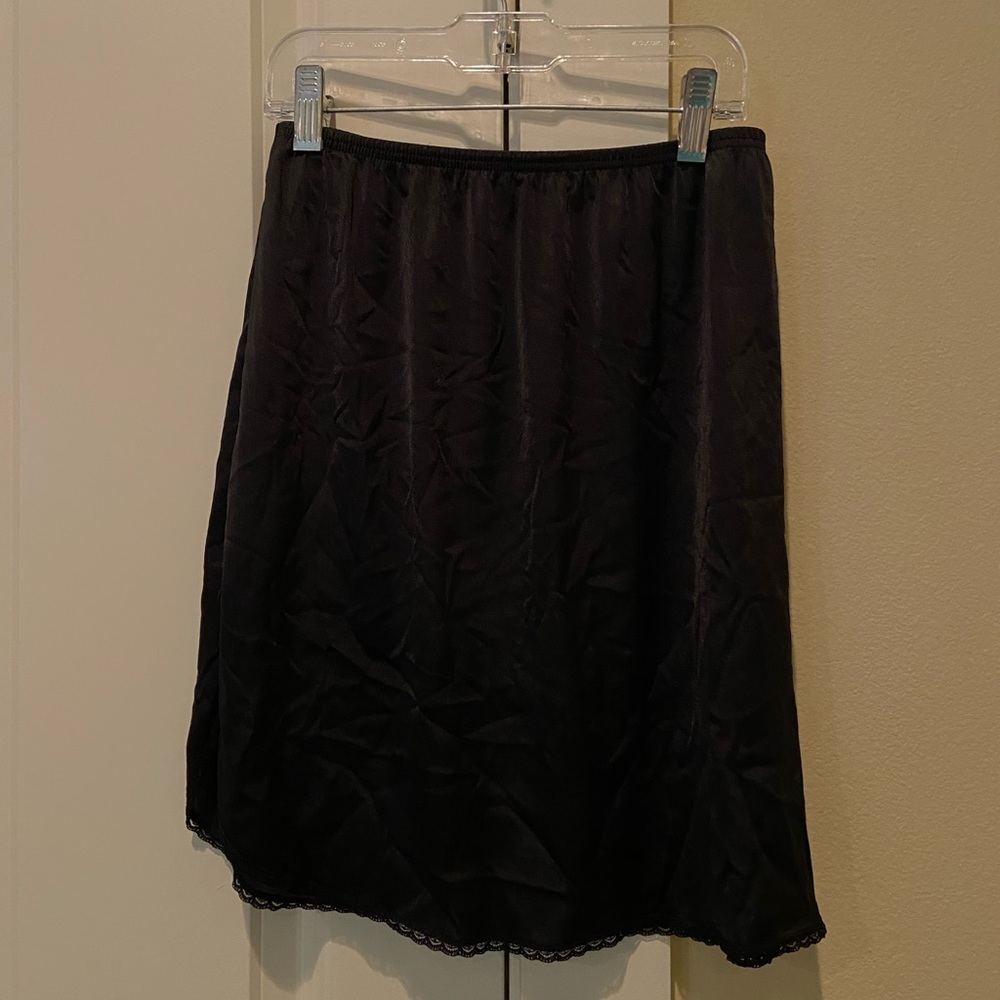 black satin slip skirt